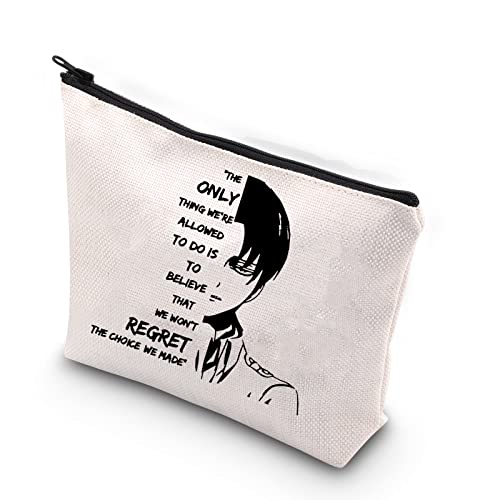 MNIGIU Levi Ackerman Anime Gift Choice Made Bag Cosmetic Makeup Bag for Fans