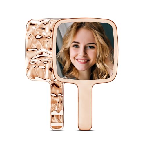 MIRRORNOVA Handheld Makeup Mirror - 4" x 7", Gold Finish