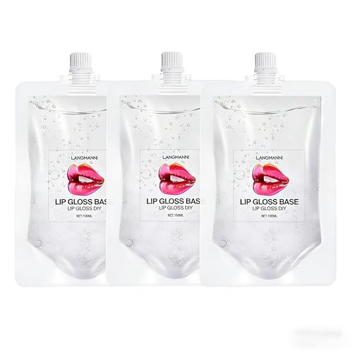 Clear 3 Pack Lip Gloss Base 3x100ML Non-Stick DIY Gel for Lip Balm & Gloss