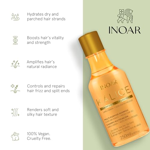 INOAR Kálice Multifunctional Shampoo with Vitamin E & Botanical Oils, 8.45 fl oz