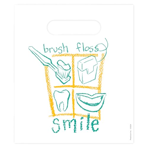 Practicon Dental Goodie Bags - 100 Pack, 7-3/4" x 9" for Patient Care