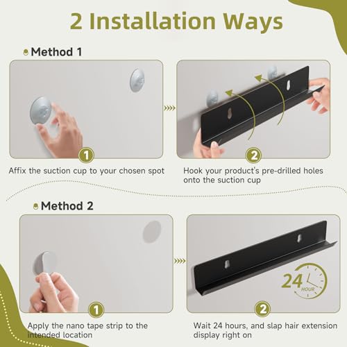 Matte Black Hair Extension Hanger - Tangle-Free Organizer for Styling & Drying