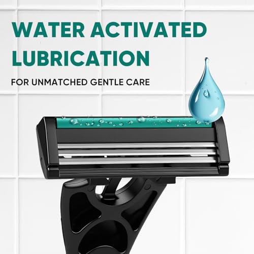 20 count Disposable Razors Blades for Men£¬3-Blade Razors£¬Bulk Stainless Steel Shavers with Lubricating Strip for Shaving Sensitive Skin