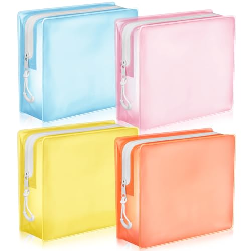 Pastel TSA Approved Travel Toiletry Bags - 4 Pack Leak-proof Makeup Organizer (8.5 x 6.3 x 2.9 Inch)