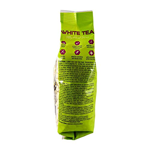 White Tea Cream Hard Wax Beads 1.1 lb - Stripless Professional Wax for Face & Body, Made in Italy