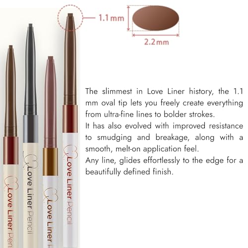 LoveLiner Pencil Eyeliner, Smudge-Proof Quick-Dry Formula, Ash Brown