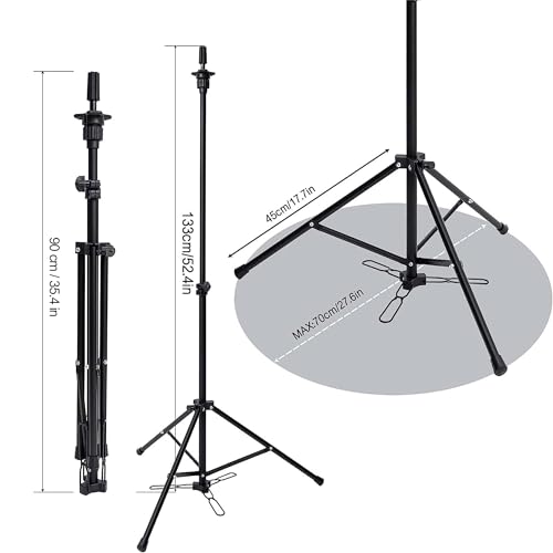 HYOUJIN Adjustable Wig Stand Tripod with Foot Panel - Dark Black