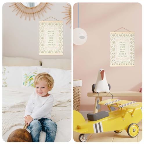 Pink Vintage Wildflower Canvas Flag Banner for Girls' Rooms