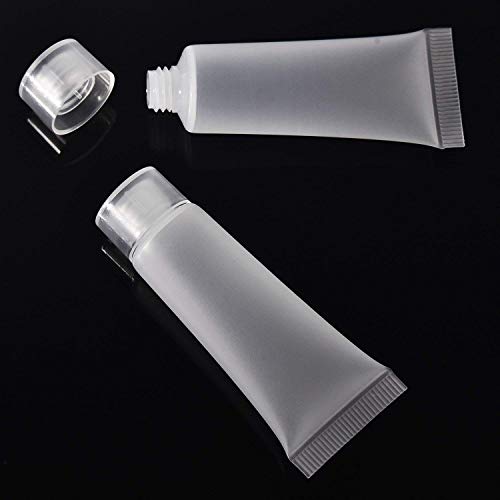 100 Pcs 10ml Frosted Cosmetic Squeeze Tubes with Screw Caps