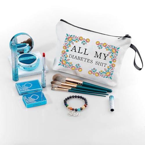 ARIOSEY Diabetes Travel Case - Canvas Medicine Pouch & Makeup Bag