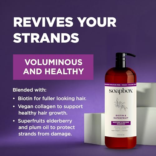 Soapbox Biotin & Collagen Volumizing Shampoo 33.8 oz - Vegan & Color Safe