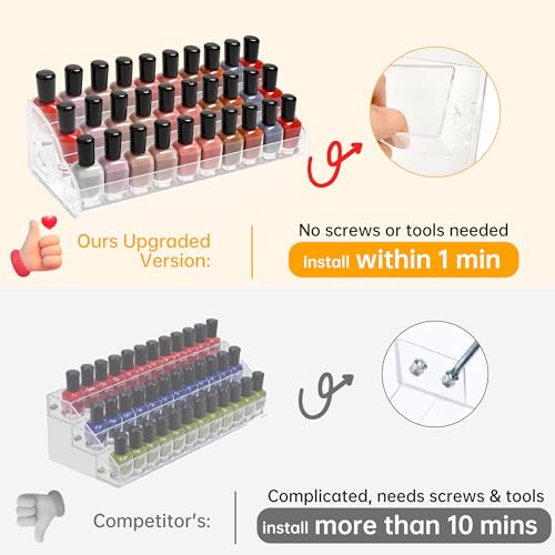 Nimiah 5-Tier Clear Acrylic Nail Polish Display Rack