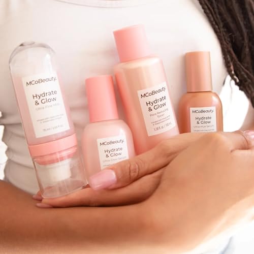 MCoBeauty Hydrate & Glow Mini Travel Skincare Set - Pore Refining Toner & Dewy Serum