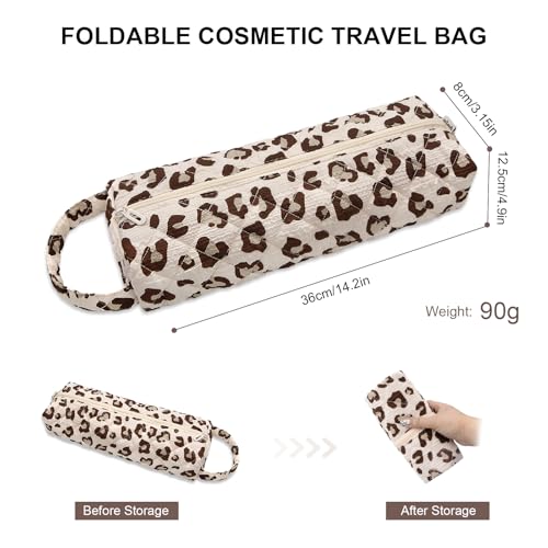 LJCZKA Leopard Print Hair Tools Travel Bag - Large Capacity Organizer