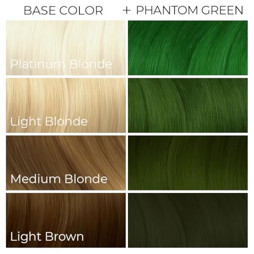 Arctic Fox Phantom Green Semi-Permanent Hair Dye 8 fl oz - Vegan, Cruelty-Free, Bright Forest Green, Custom Color Mixable