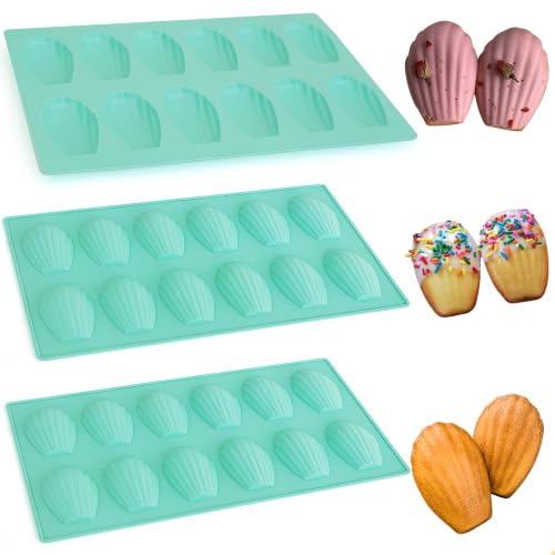 Zorazio Silicone Madeleine Pan Set - 3 Nonstick Baking Molds