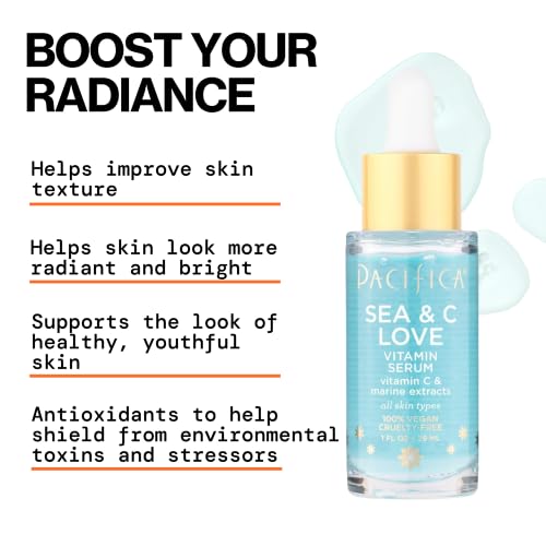 Pacifica Beauty Sea & C Love Vitamin C Serum for Face, 1 Fl Oz