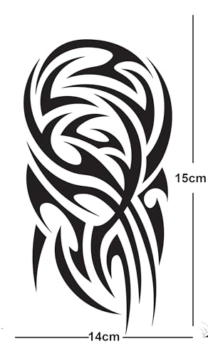 Tatodays 4 Pack Tribal Hawaiian Temporary Tattoos - Body Art Stickers for Arms & Shoulders