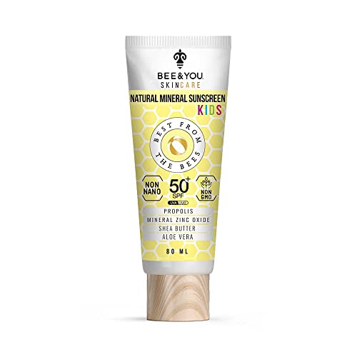 Bee & You Kids 100% Natural SPF 50 Sunscreen, Water Resistant, 2.7 oz