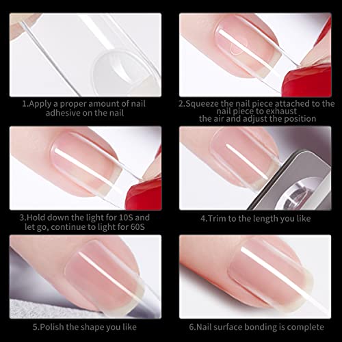 SITELENABY XXL No C Curve Square Nail Tips - Long Square Fake Nails, 500 pcs