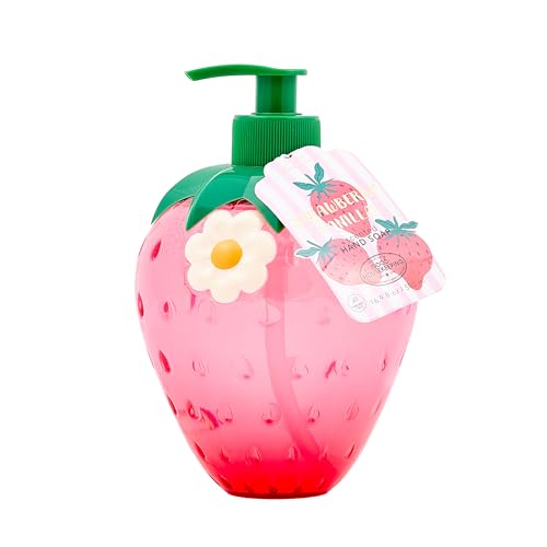 Strawberry Vanilla Soap Dispenser - Refillable 16.9oz Pump for Kitchen & Bathroom