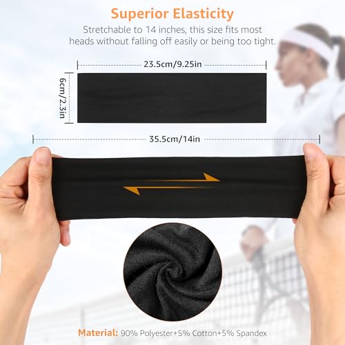 DiyJibb Women's Stretchy Non-Slip Headbands - 7 Pack for Yoga & Sports