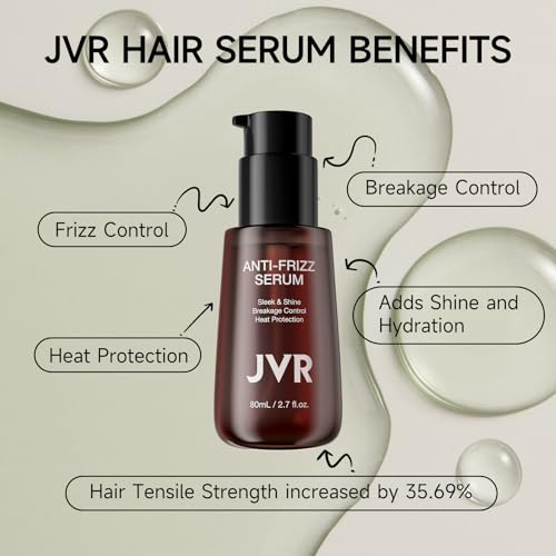 JVR Hair Serum for Frizzy & Damaged Hair - Heat Protectant Oil 2.7 oz
