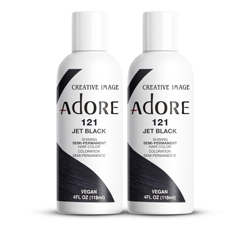 Adore Semi-Permanent Hair Color, 121 Jet Black, 4 Fl Oz (Pack of 2)