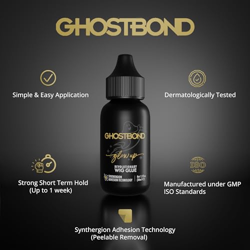 GHOSTBOND Glowup Wig Glue 1.3oz - Waterproof Hair Replacement Adhesive