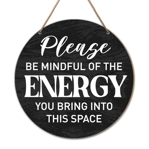 Positive Energy Wooden Wall Decor Sign - Uplifting Home & Office Art
