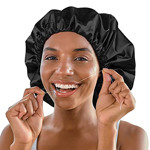 Heerf Jumbo Waterproof Shower Cap for Long Hair, Braids, and Locs