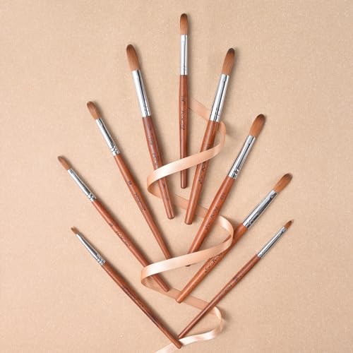 Kolinsky Acrylic Nail Brush - Professional Red Wooden Tool 6#