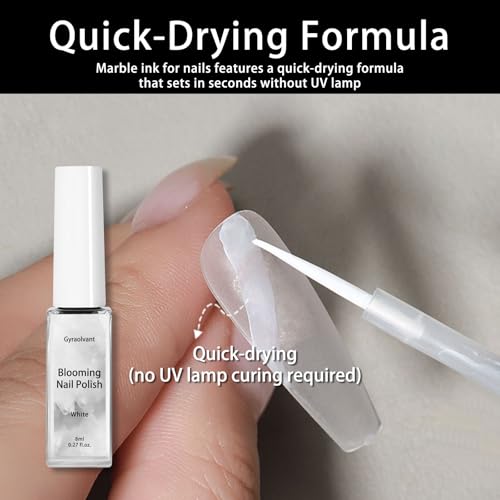 Gyraolvant White Ink Blooming Gel Nail Polish for Nail Art
