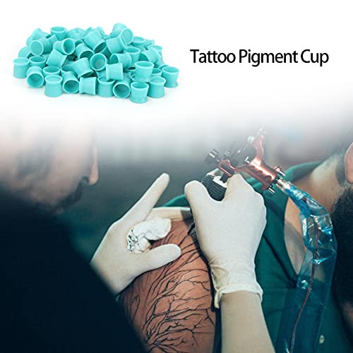 Disposable Silicone Tattoo Ink Cups 300pcs - Safe, Flexible Pigment Caps for Eyebrow, Lip & Eye Tattoos
