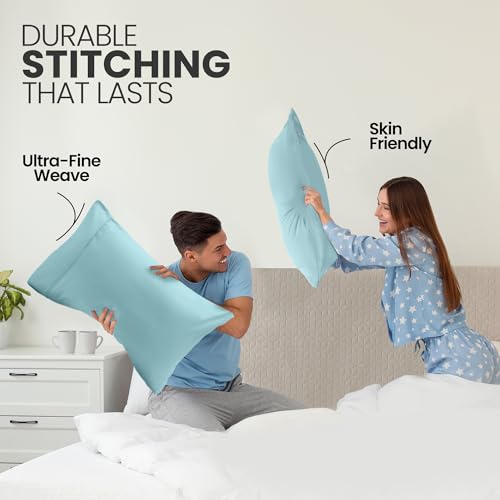 Utopia Bedding King Size Pillow Cases Set of 2 - Ultra Soft Spa Blue