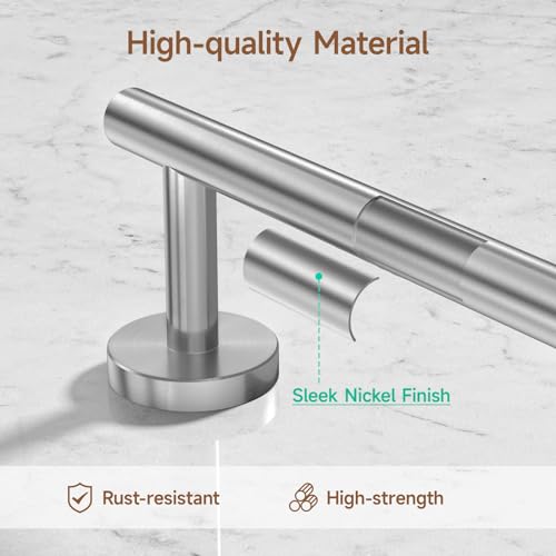 Brushed Nickel Wall-Mounted Toilet Paper Holder - Durable Stainless Steel