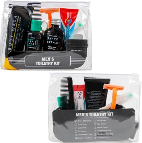 Trail Maker Men’s Travel Toiletry Kit, 13-Piece TSA Compliant Grooming Set