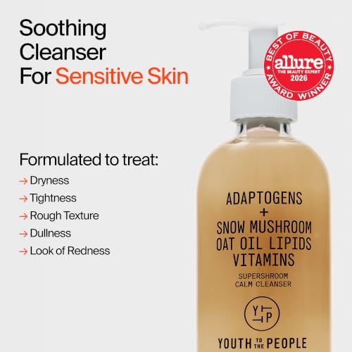 Youth To The People Adaptogen Calming Face Wash 2oz | Gentle, Hydrating Cleanser for Sensitive Skin