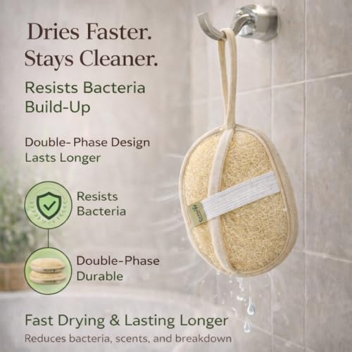 Cottegy Natural Egyptian Loofah Body Scrubber - Eco-Friendly Exfoliator