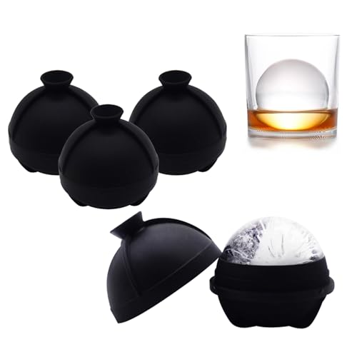 Silicone Ice Ball Molds Set of 4 - 2.5-Inch Sphere Ice Makers