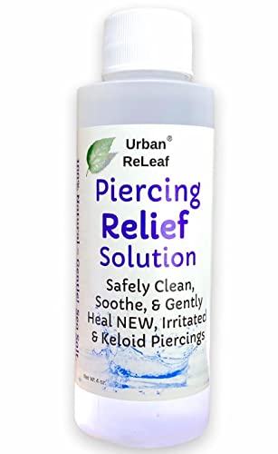 Urban ReLeaf Piercing Relief Solution - Natural Aftercare for New Piercings, 4 oz