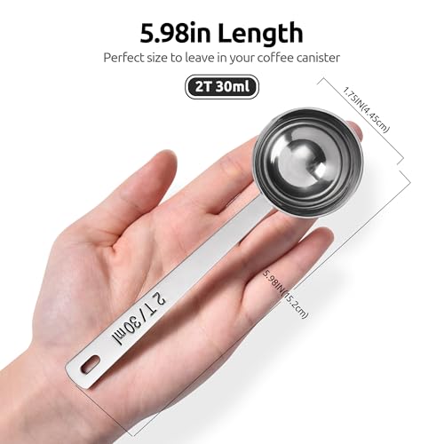 U-Taste 2 Tablespoon Coffee Scoop - Long Handle Stainless Steel