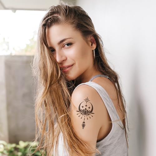 20 Sheets Temporary Tattoo Stencil Kit Mehn di Stencils for Kids Teens Adults