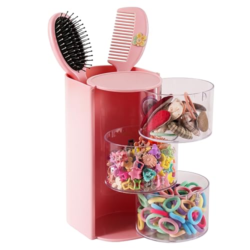 3-Tier Pink Hair Accessories Organizer Caddy - Imakmasion