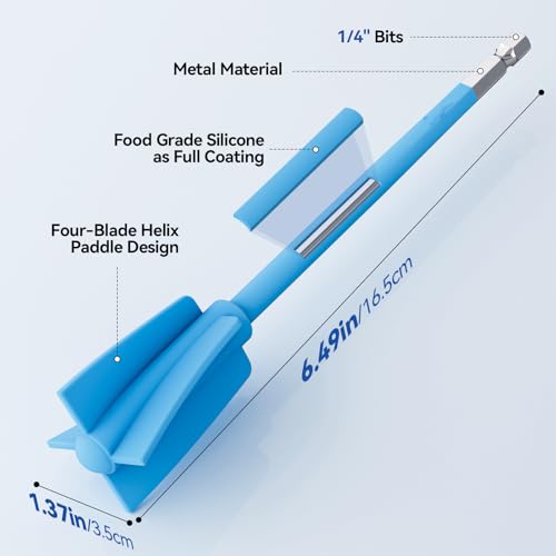 Suzzam Silicone Resin Mixer Paddles - 4Pcs Epoxy Mixer for Drill
