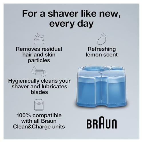 Braun Clean & Renew Refill Cartridges CCR, Replacement Shaver Cleaner Liquid Solution for Clean&Charge System, Pack of 10