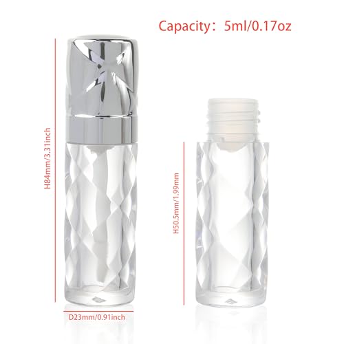 COSIDEA 16pcs 5ml Empty Lip Gloss Tubes with Wands - Prismatic