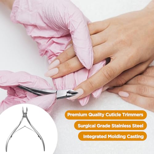 Ptwola 12-Pack Professional Stainless Steel Cuticle Trimmer & Nail Nipper Set
