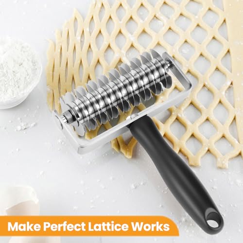 Ecavria Premium Stainless Steel Pastry Lattice Roller Cutter