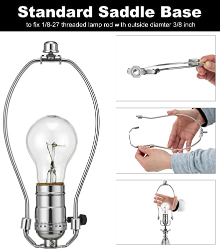 9-Inch Lamp Harp Kit with Solid Finials for Table & Floor Lamps